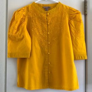 H&M Embroidered Cotton Blouse